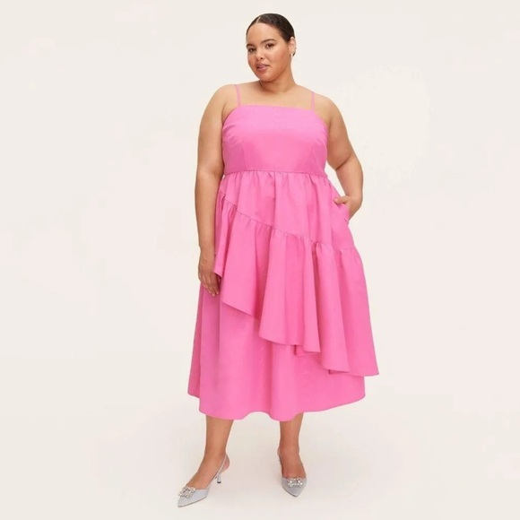 Kate Spade x Target Women’s Pink Tiered Ruffle Midi Dress Size 1X - Picture 1 of 10
